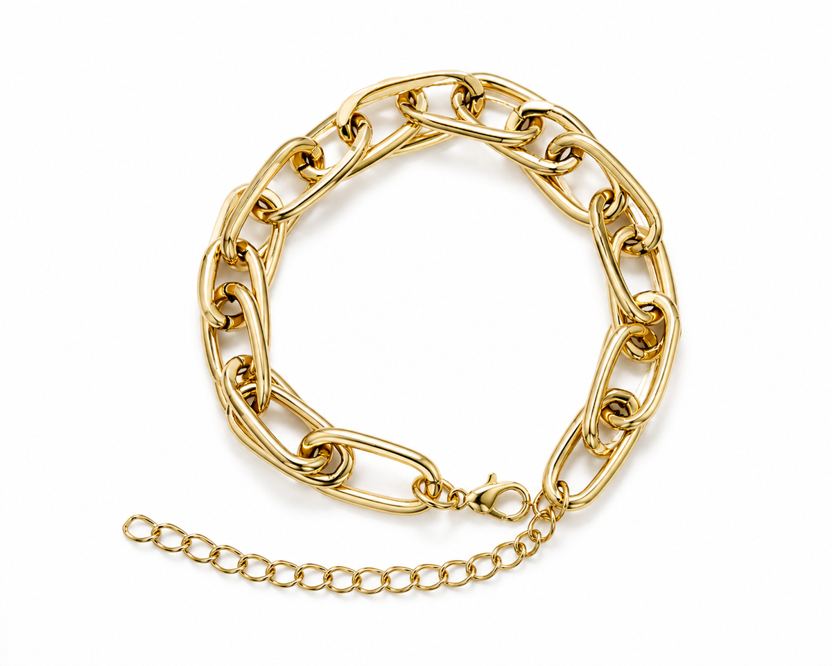 Chunky Gold Oval Link Chain Bracelet