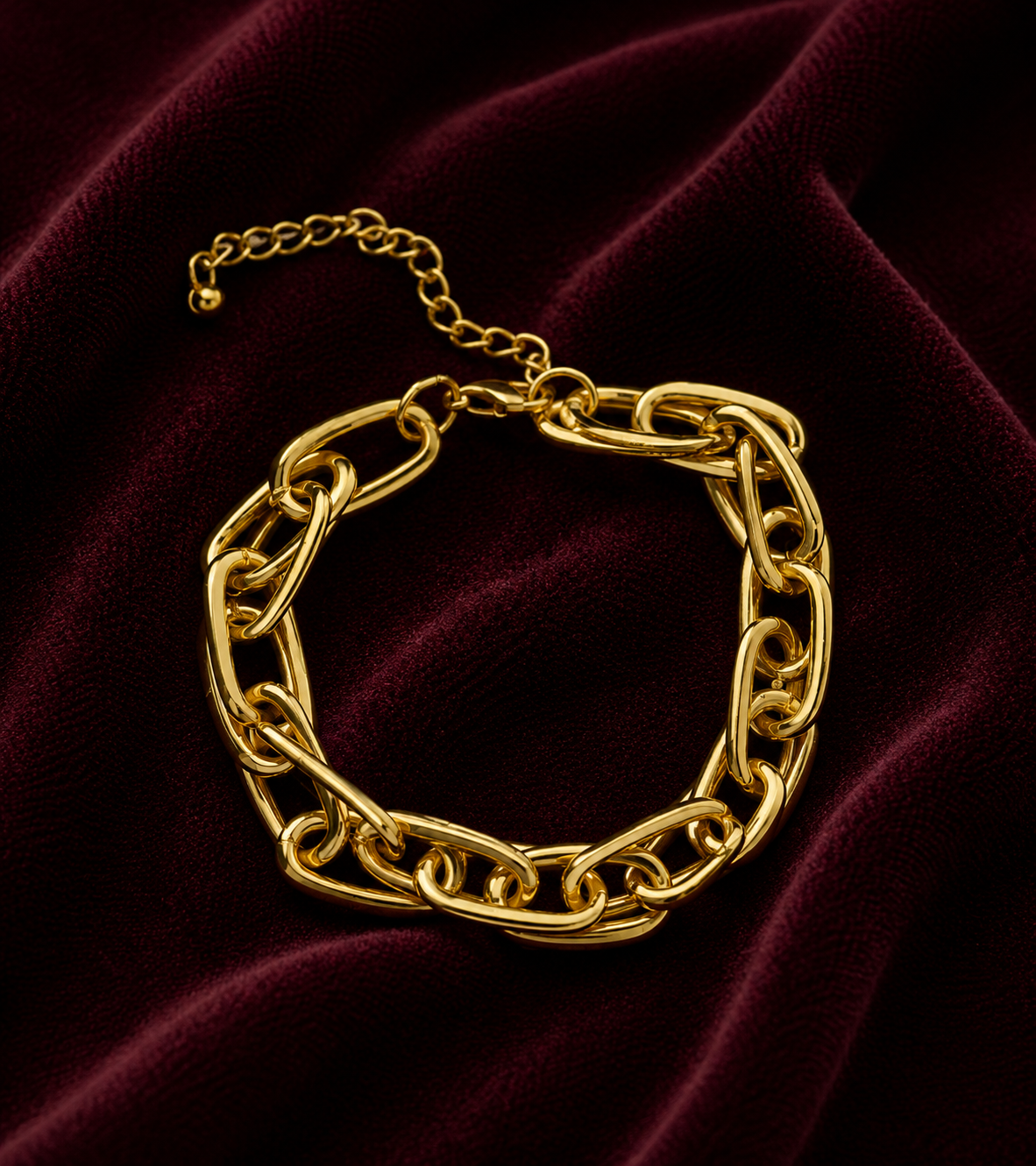 Chunky Gold Oval Link Chain Bracelet
