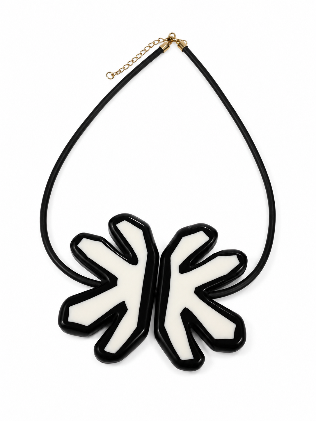 Bold Graphic Black & White Flower Choker